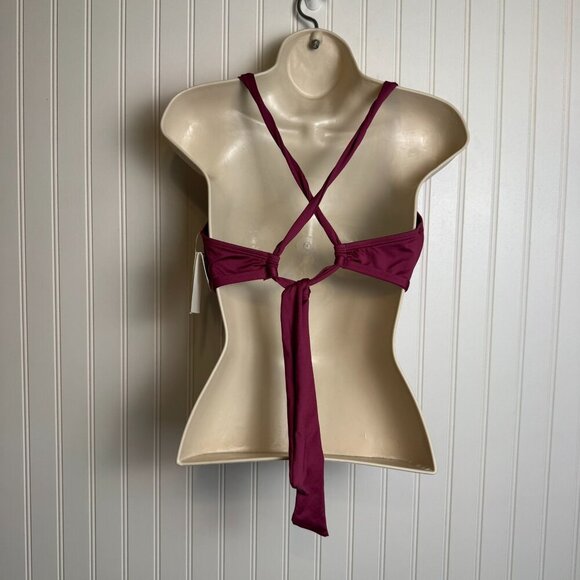 Gibson Latimer NWT purple tie back bikini top size large J23 - Picture 5 of 7